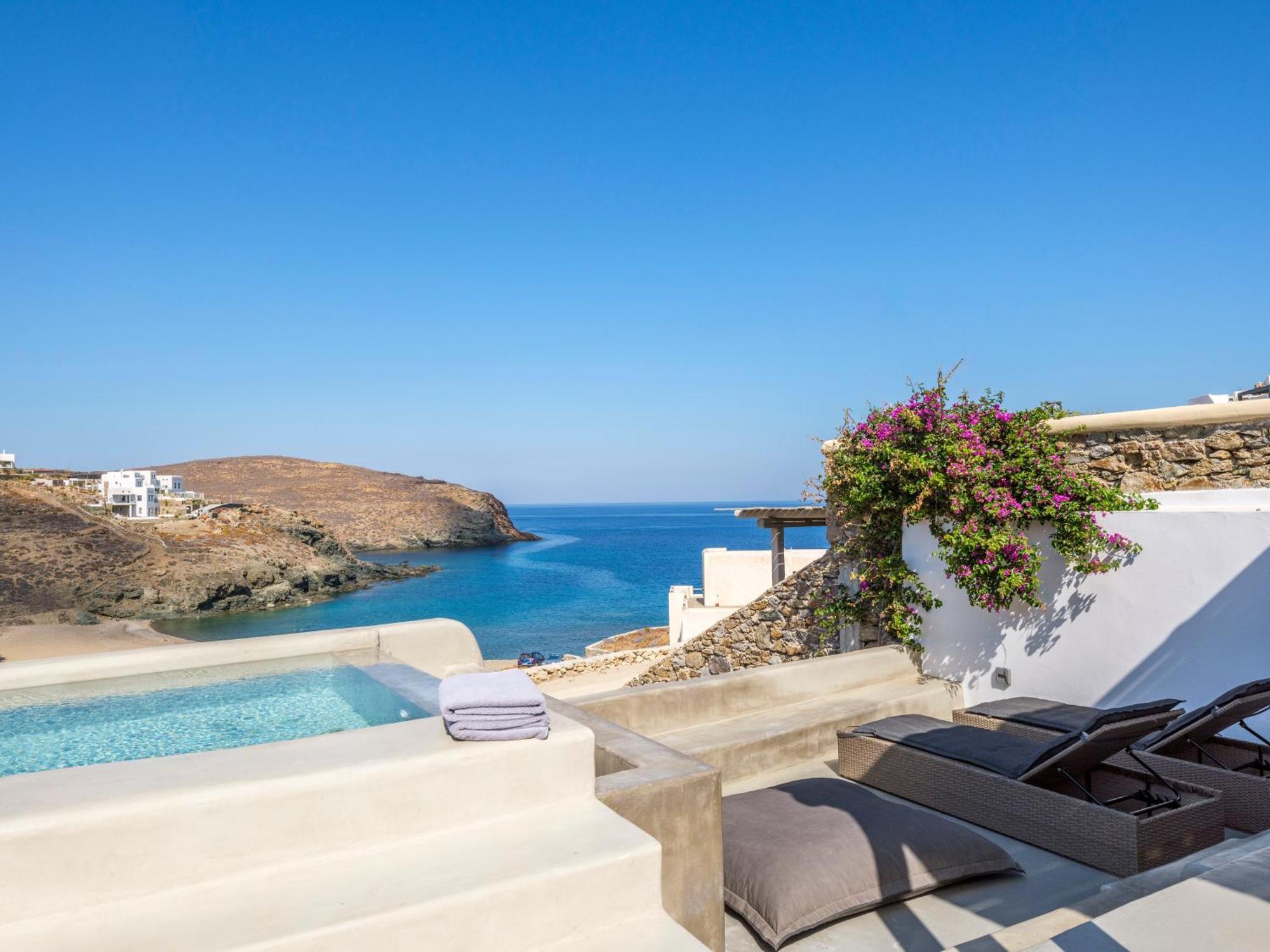 Sea Rock & Sky Private Mykonos Residence Merchia Beach Esterno foto