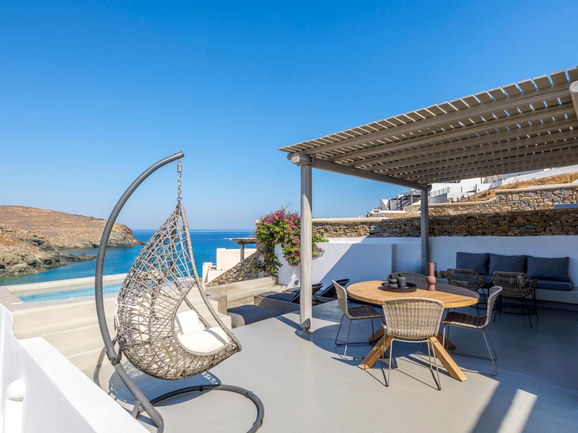 Sea Rock & Sky Private Mykonos Residence Merchia Beach Esterno foto