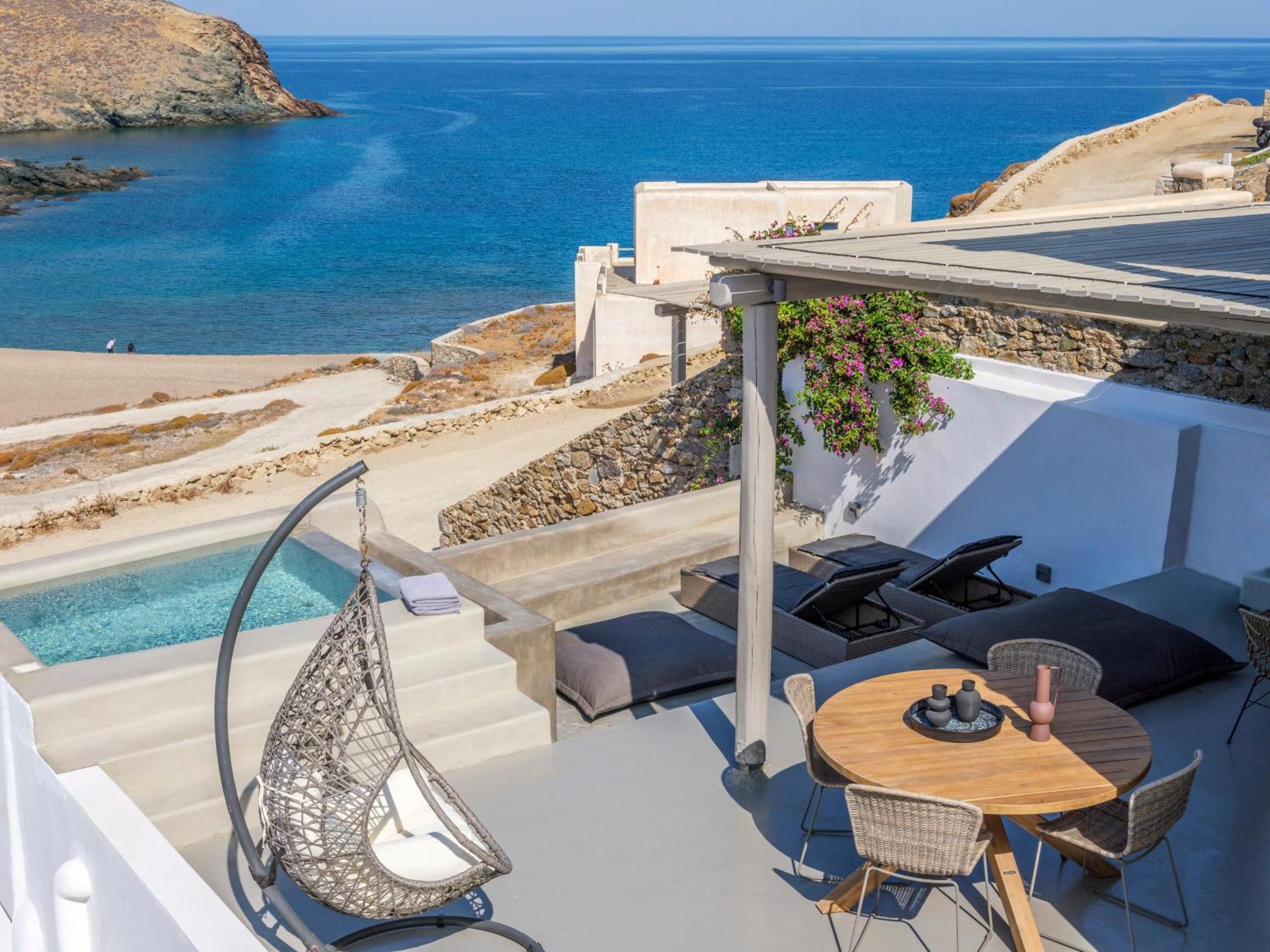 Sea Rock & Sky Private Mykonos Residence Merchia Beach Esterno foto