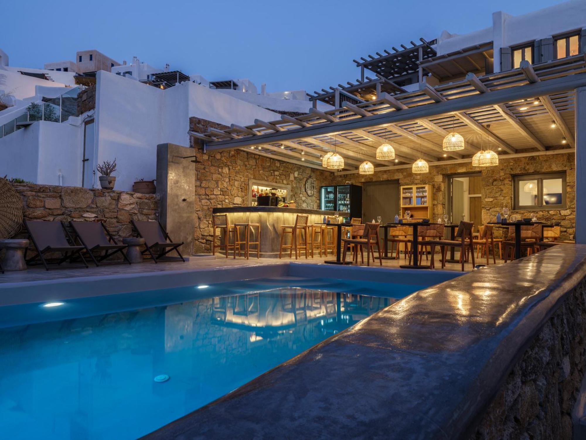 Sea Rock & Sky Private Mykonos Residence Merchia Beach Esterno foto