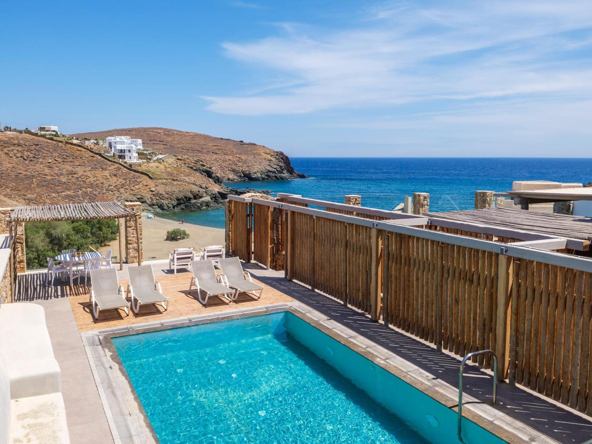 Sea Rock & Sky Private Mykonos Residence Merchia Beach Esterno foto